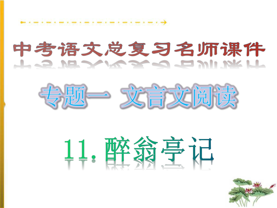 醉翁亭记·专题一文言文阅读中考语文总复习名师课件.pptx_第1页