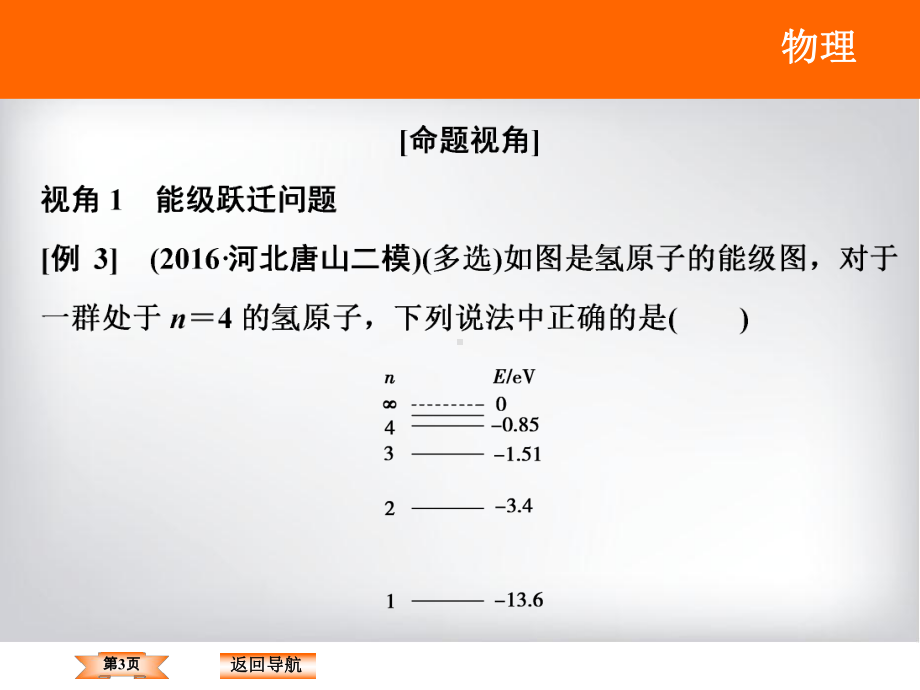 高频考点二-原子的能级跃迁及光电效应课件.ppt_第3页