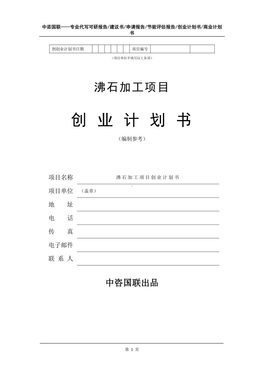 沸石加工项目创业计划书写作模板.doc_第2页