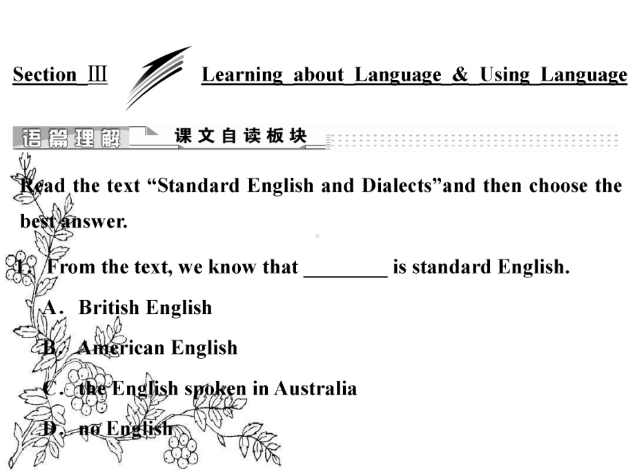 高中英语人教版必修1课件：Unit-2-Section-Ⅲ.ppt_第1页