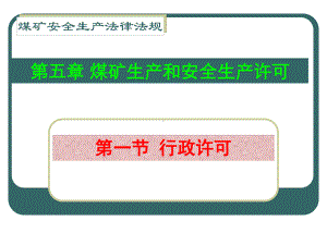 煤矿生产和安全生产许可.ppt