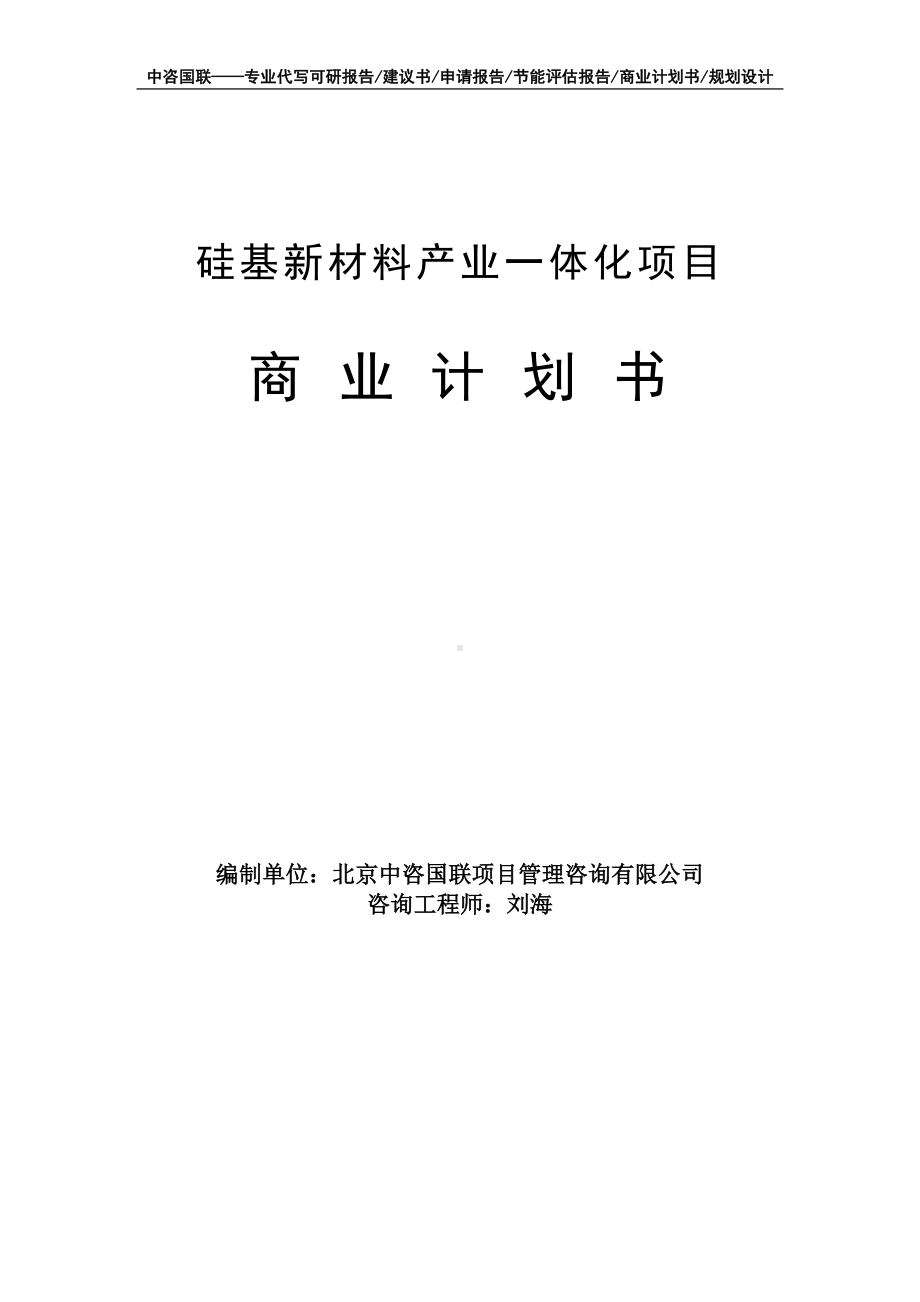 硅基新材料产业一体化项目商业计划书写作模板-融资招商.doc_第1页