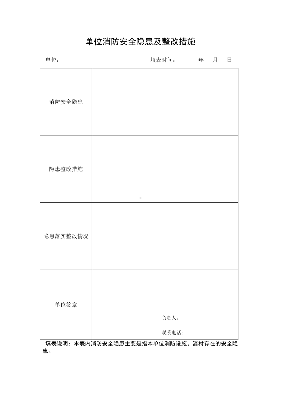 单位消防安全隐患及整改措施参考模板范本.doc_第1页