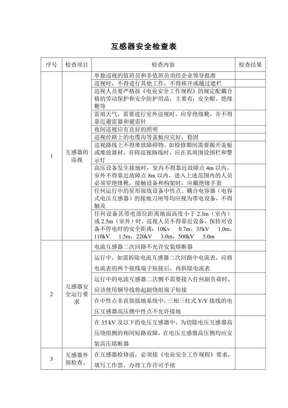 互感器安全检查表.docx_第1页