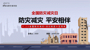 卡通风防震减灾平安相伴专题科目（ppt）课件.pptx