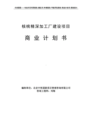 核桃精深加工厂建设项目商业计划书写作模板-融资招商.doc