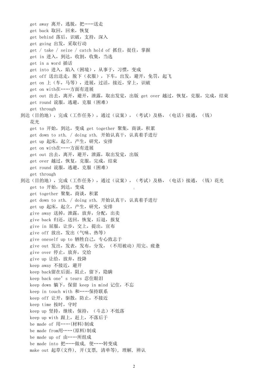 初中英语中考易错固定短语搭配汇总.doc_第2页