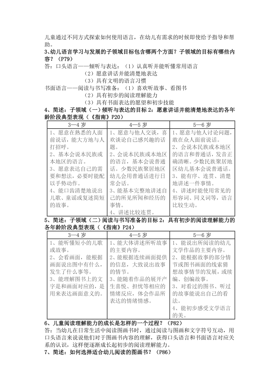 (完整版)《3-6岁儿童学习与发展指南》复习要点(五大领域).doc_第3页