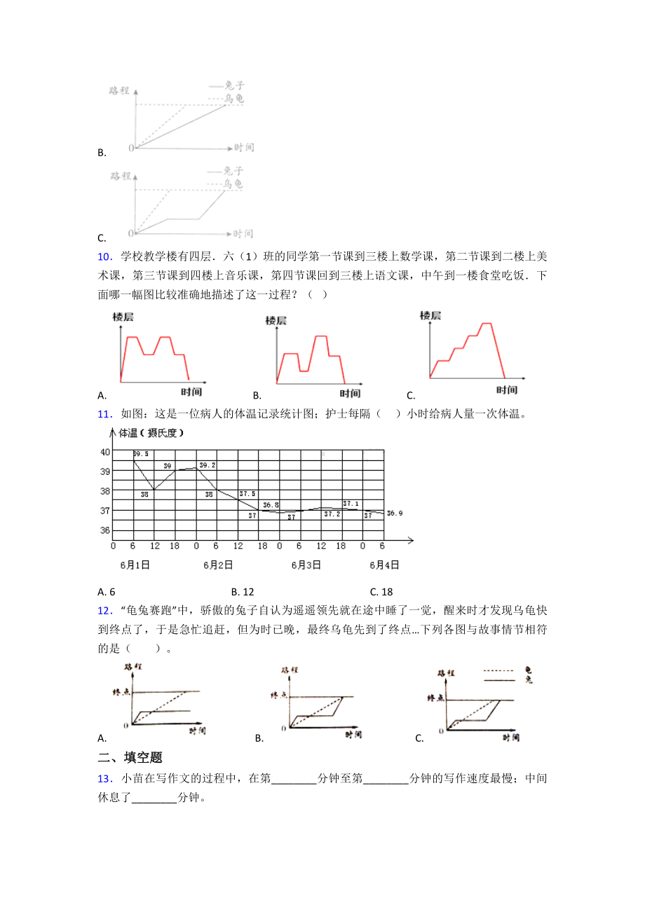 (典型题)小学数学五年级下册第七单元折线统计图检测(包含答案解析).doc_第3页