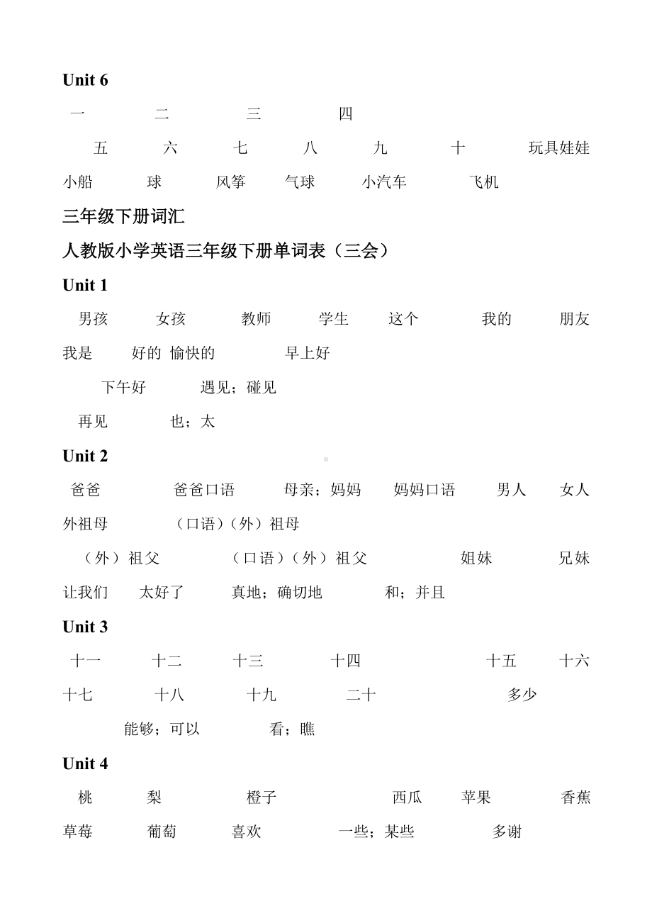 (完整)人教版小学三年级英语单词默写.doc_第2页