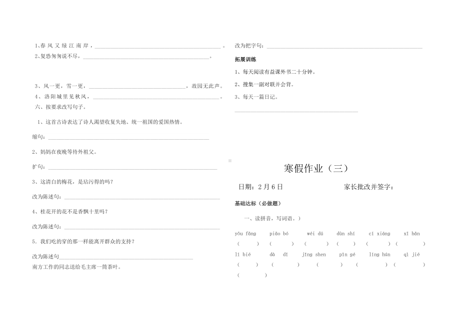 (完整)五年级语文寒假作业.doc_第3页