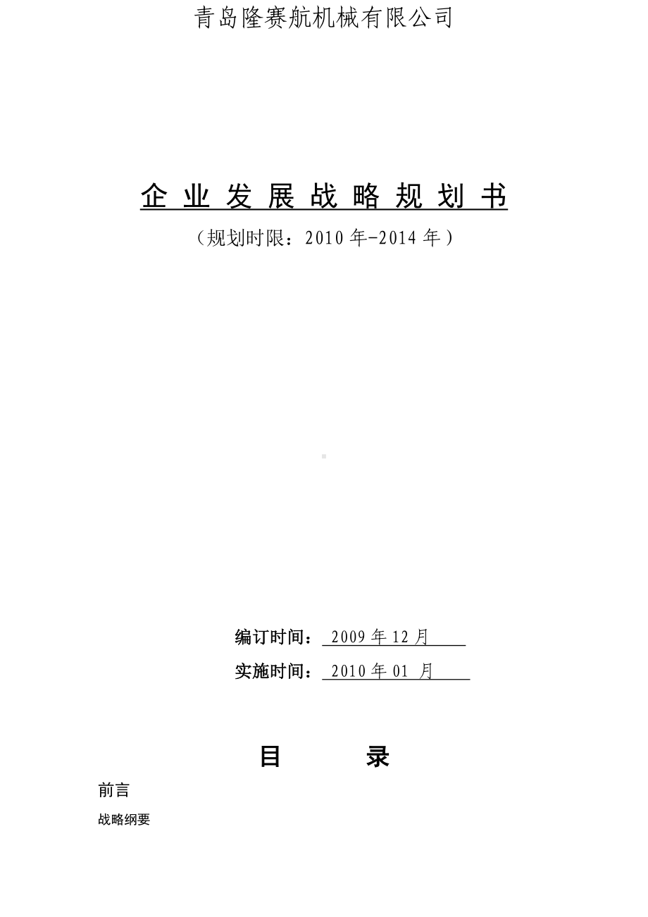 (企业管理战略)某-某公司发展战略规划书.doc_第1页