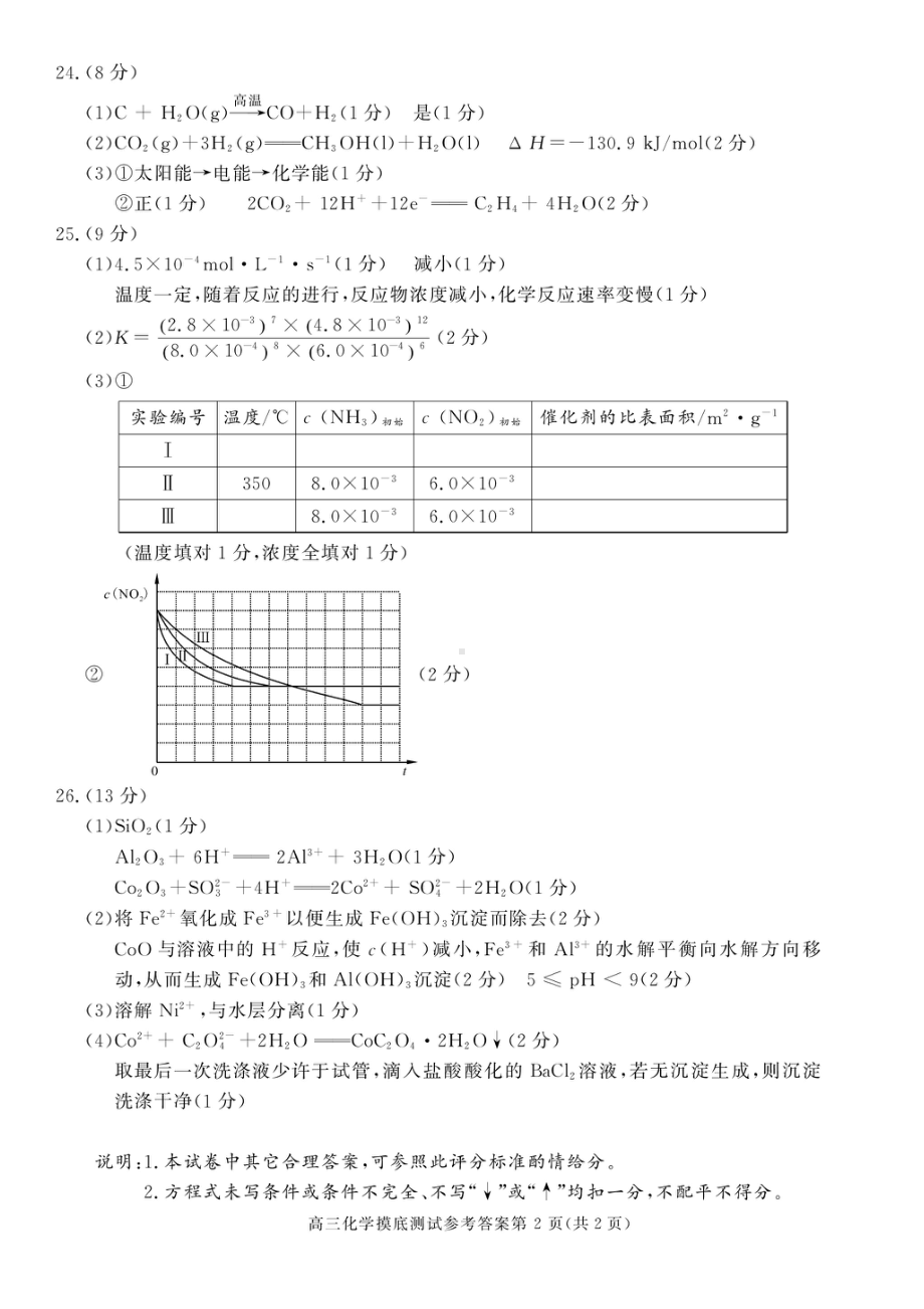 四川省成都市2018届高中毕业班摸底测试化学试题-答案.pdf_第2页