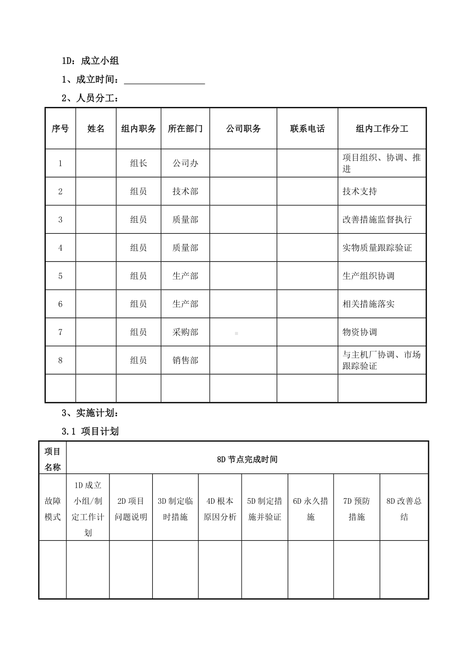 (完整版)8D质量整改报告模板.doc_第2页