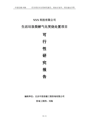 生活垃圾裂解气化焚烧处置项目可行性研究报告写作模板定制代写.doc