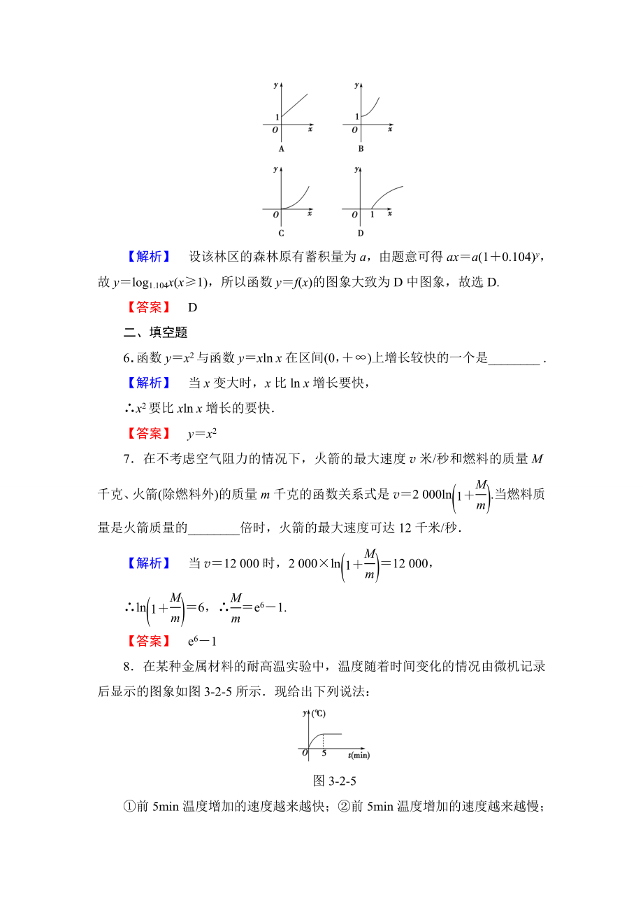 (人教A版)必修1同步练习题：第3章-3.2.1-几类不同增长的函数模型.doc_第3页