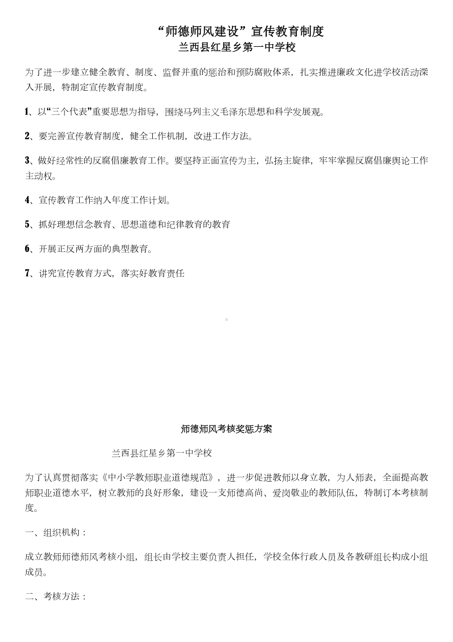 (10)师德师风建设各项规章制度.doc_第1页