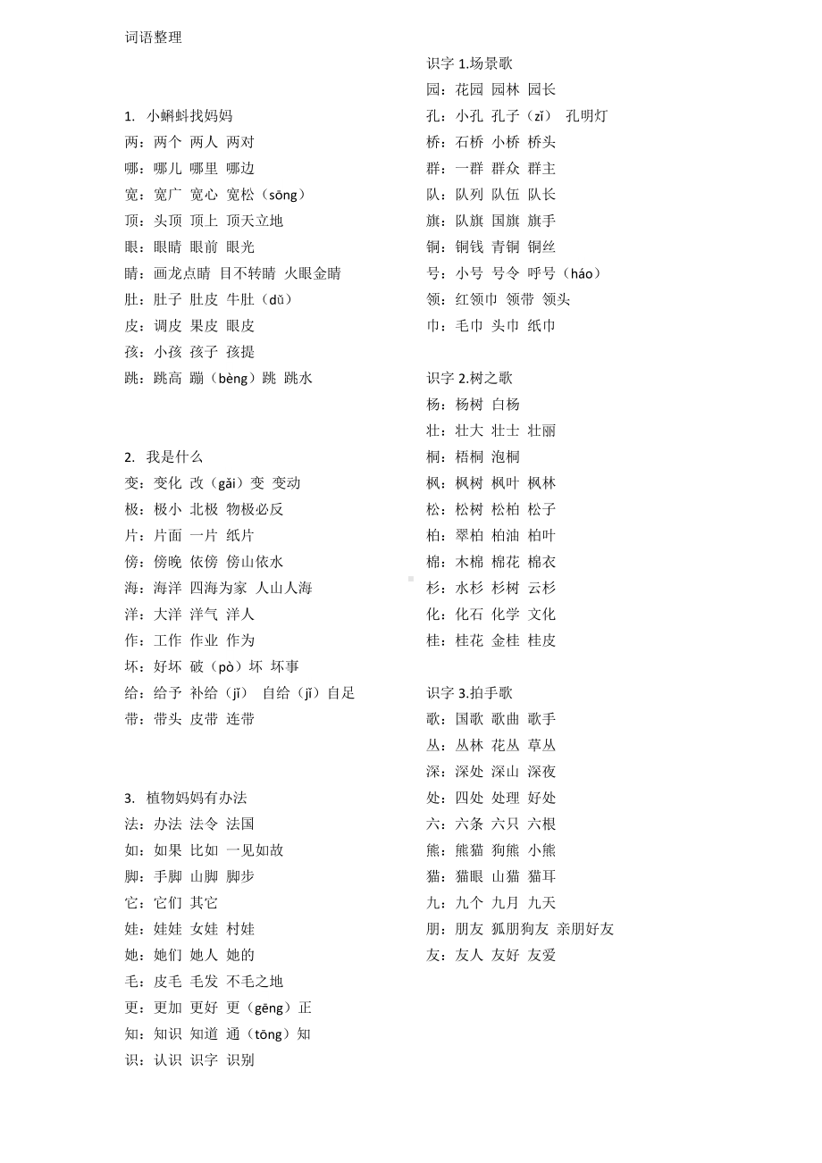 (完整)小学二年级语文词语.doc_第1页