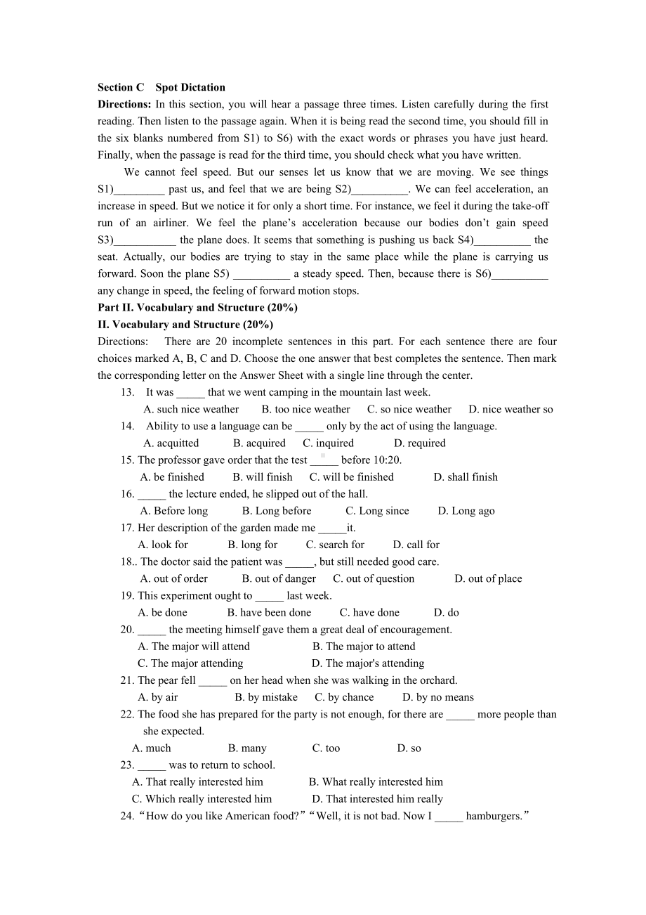 (完整版)四川省大学英语三级考试模拟试题.doc_第2页