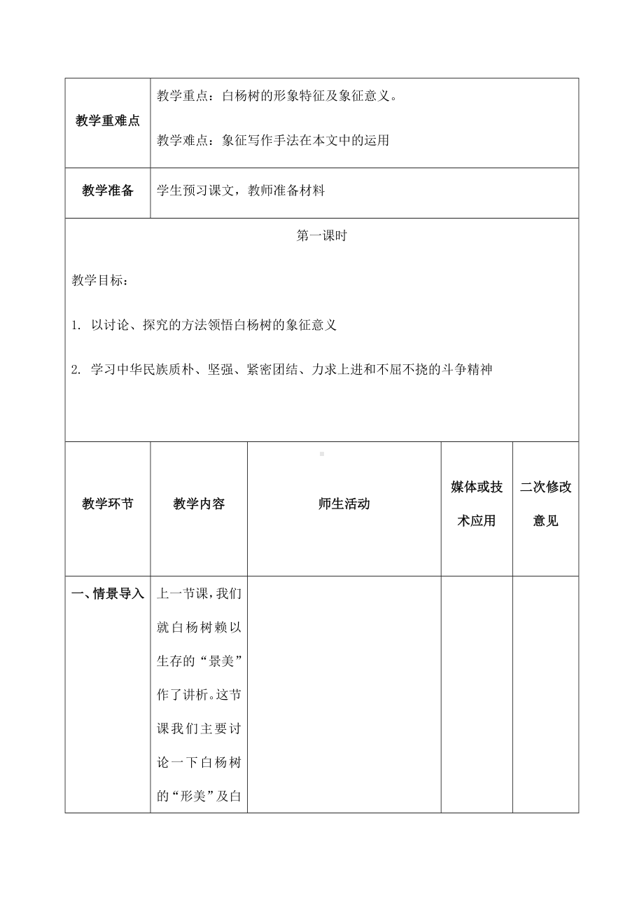 (名师整理)语文八年级上册《白杨礼赞》省优质课获奖教案.doc_第2页