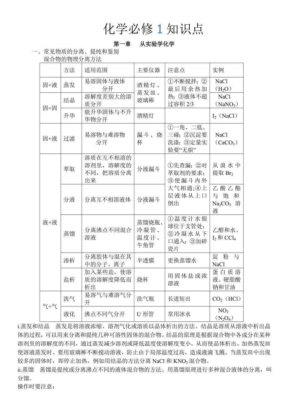 (人教版)高一化学必修一知识点超全总结.doc_第1页