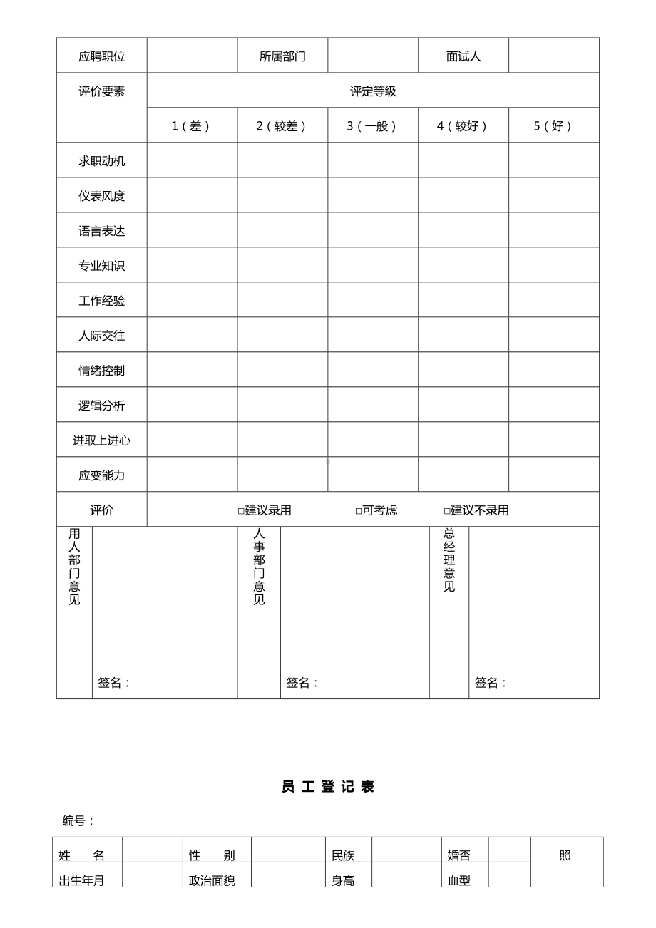 (企业管理套表)办公室常用表格大全(可以修改版).doc_第3页