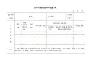 公用房屋安全隐患排查登记表参考模板范本.doc