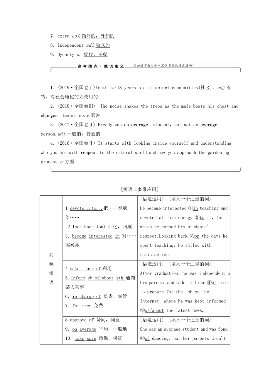 (江苏专用)2021版新高考英语一轮复习Unit1Schoollife教学案牛津译林版必修1.docx_第3页