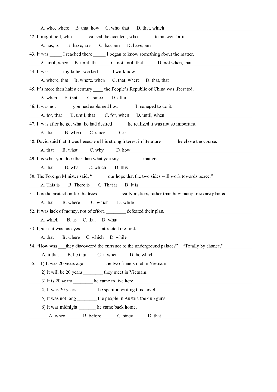 (完整版)高中英语强调句练习50题.doc_第3页