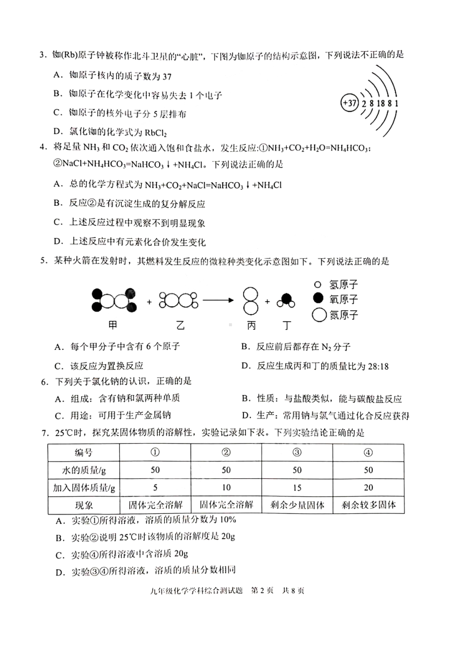 2023届广州市番禺区九年级中考一模化学试卷.pdf_第2页