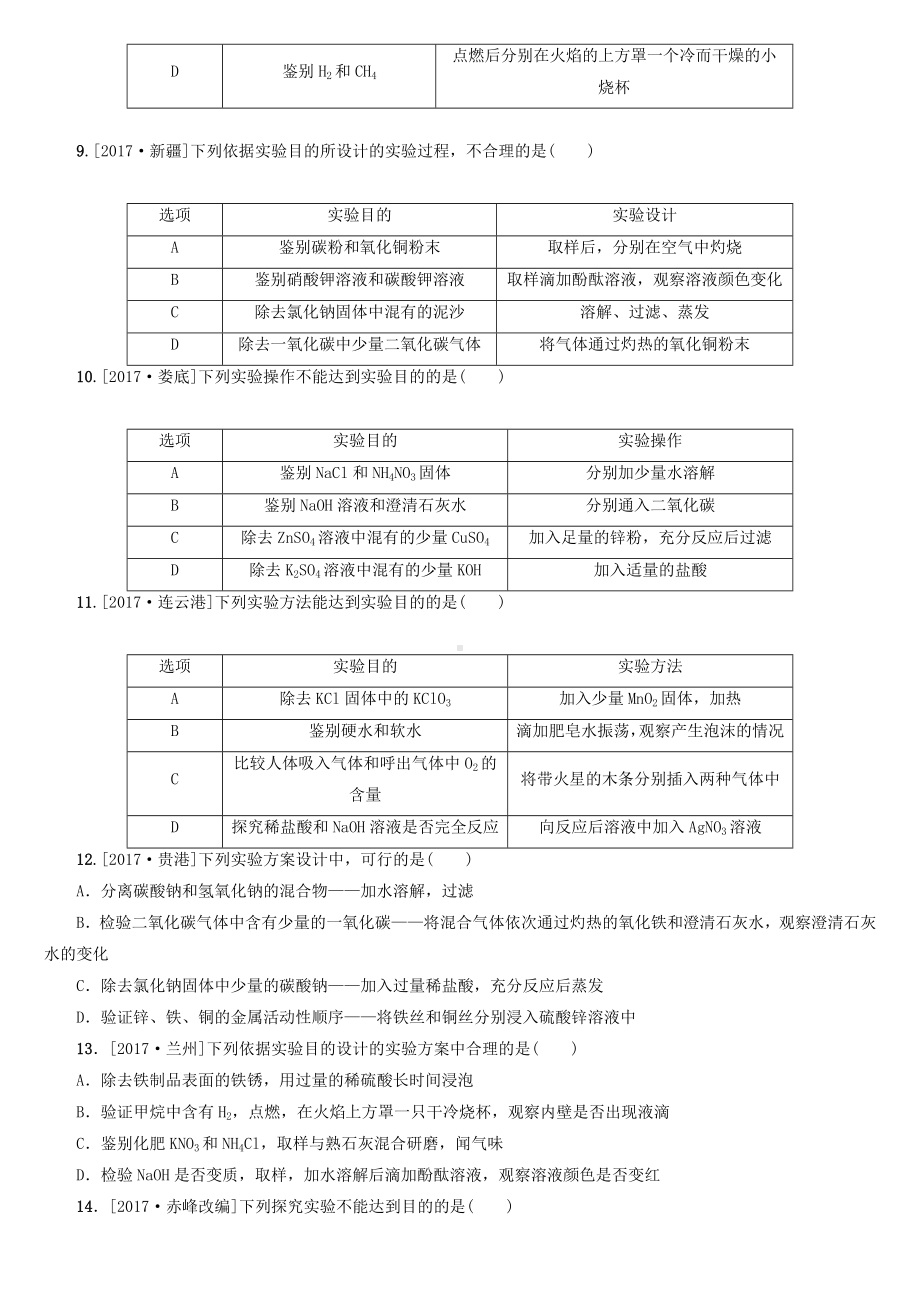 (山西)中考化学复习-方案专题训练(六)实验设计与评价.doc_第3页