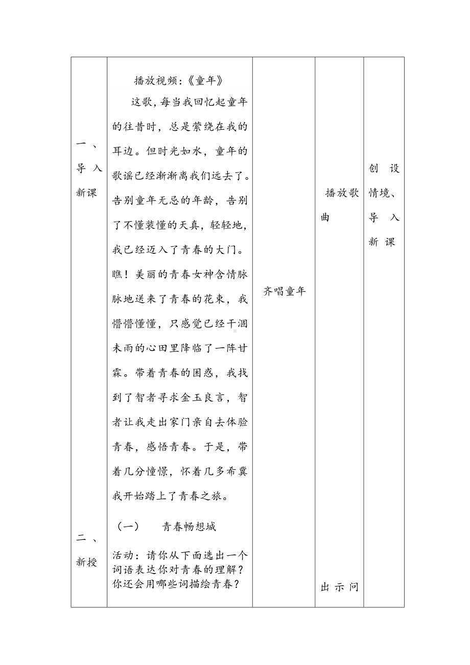 (最新)道德与法制七年级下册第一单元第三课第一框《青春飞扬》省优质课一等奖教案.doc_第2页