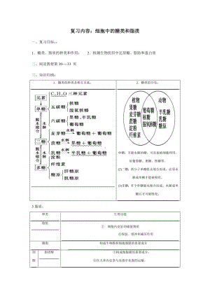 (最新)高三生物复习高效学案《细胞中的糖类和脂质》.doc