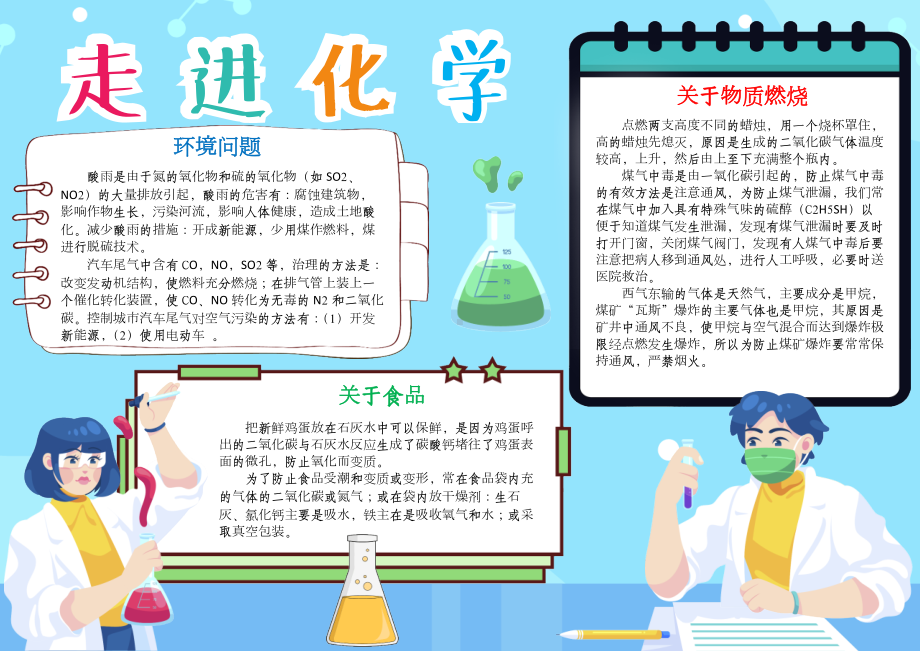 化学小报生活中的化学手抄报A4电子手抄报小报.docx_第1页