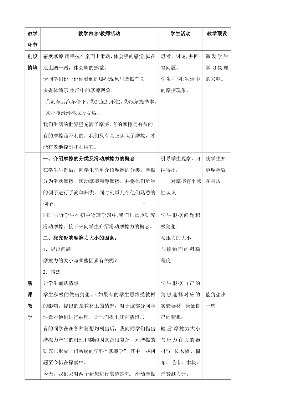 (沪科版)八年级全册《6.5科学探究：摩擦力》教案(物理).doc_第2页