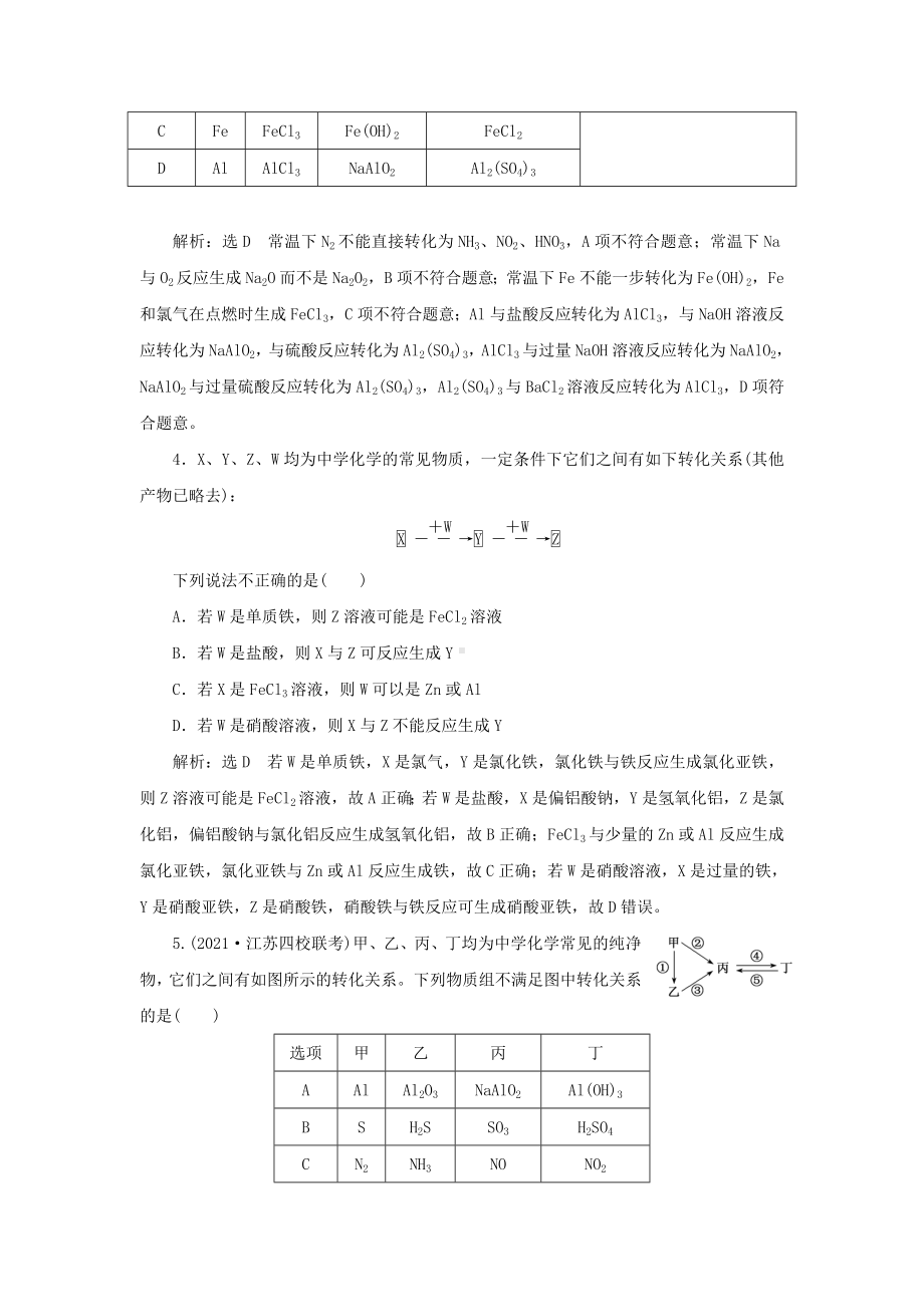 (江苏专用)2021高考化学二轮复习-专题检测(一)-物质的转化.doc_第2页