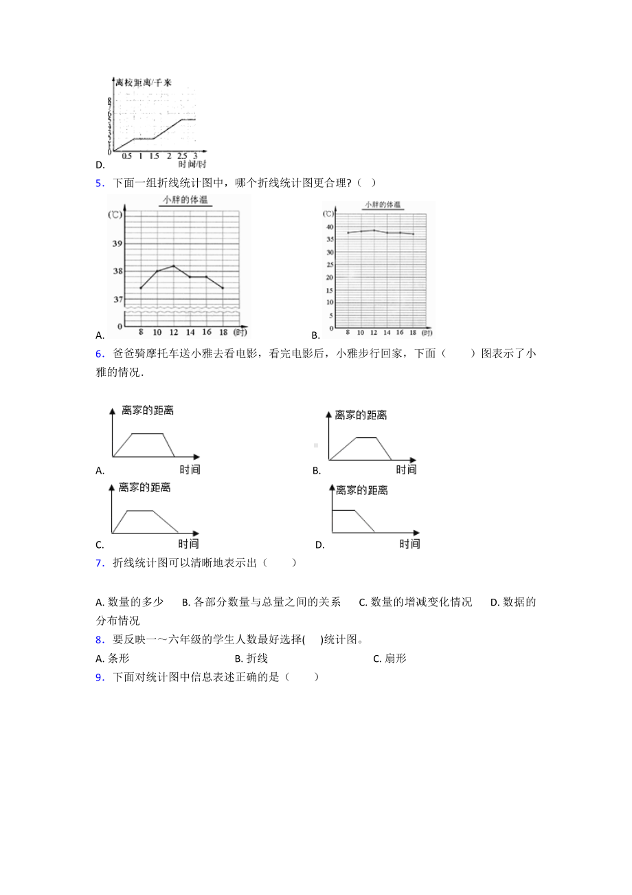 (必考题)小学数学五年级下册第七单元折线统计图测试卷(含答案解析).doc_第3页