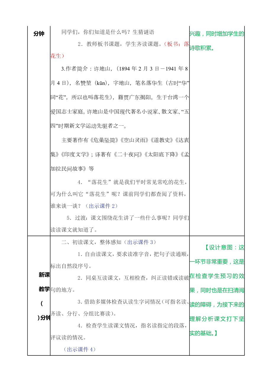 (教育部审定)部编版人教版五年级语文上册《落花生-教案》教案教学设计.doc_第2页