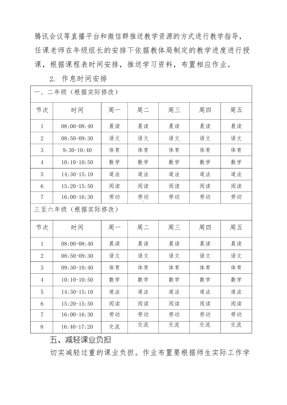 2022年春季小学线上教育教学工作方案.docx_第2页