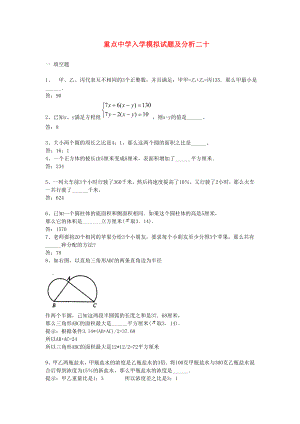 (完整版)重点中学小升初分班考试题及详解二十.doc