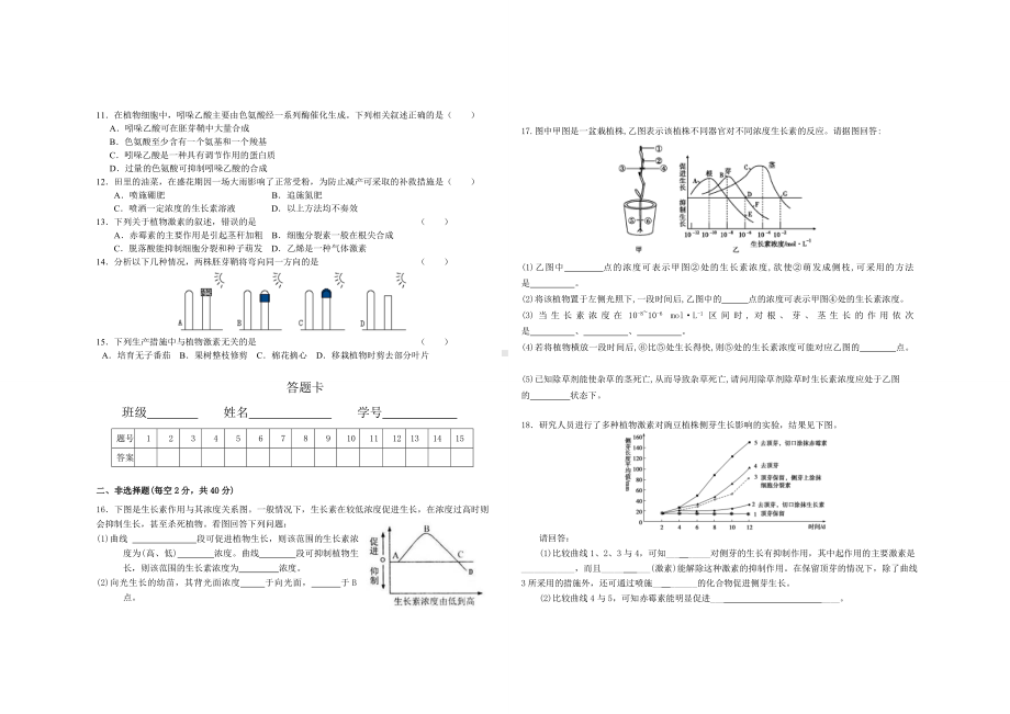 (完整版)植物的激素调节练习(含答案).doc_第2页