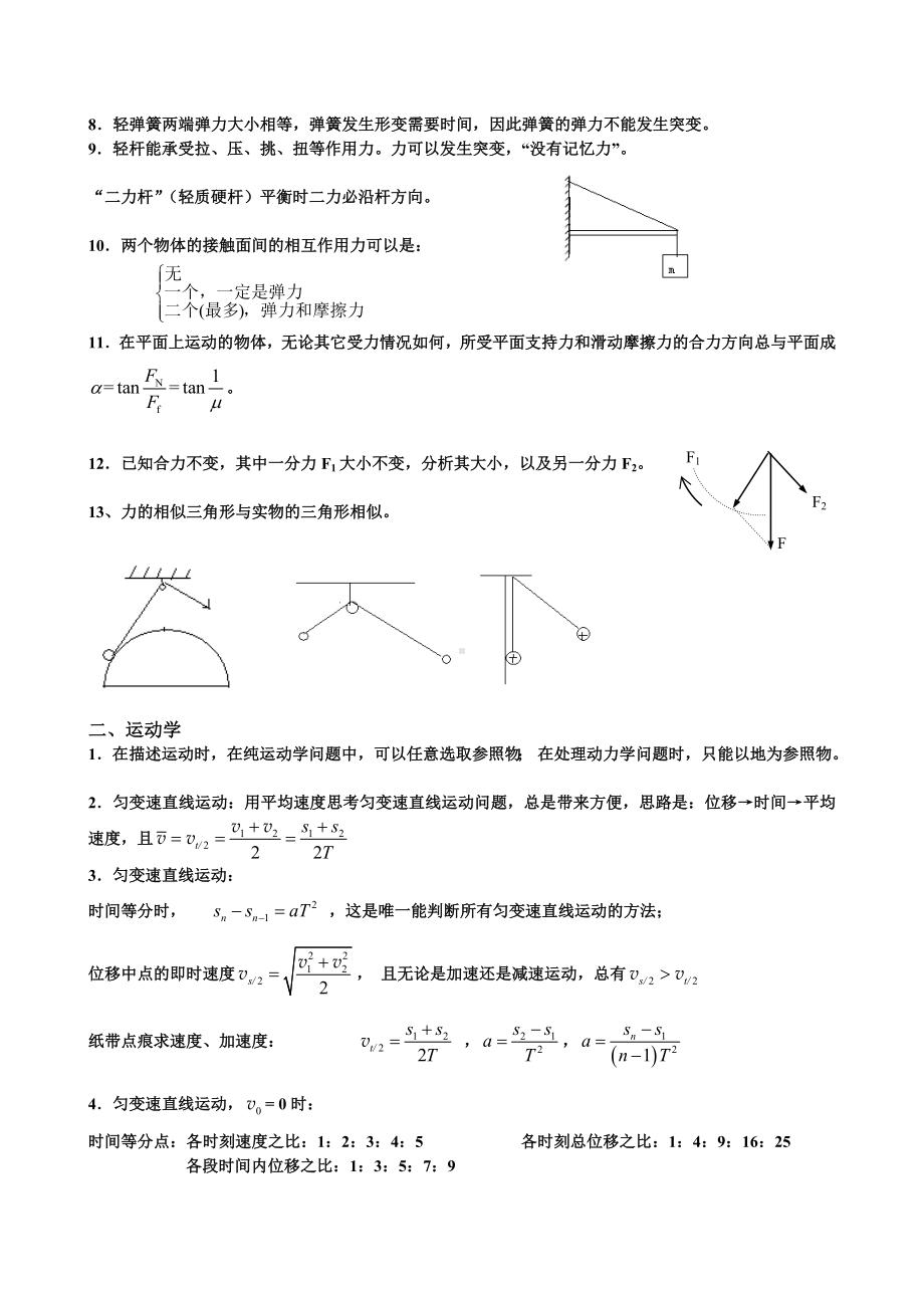 (完整版)高中物理重要结论和模型整理.doc_第2页