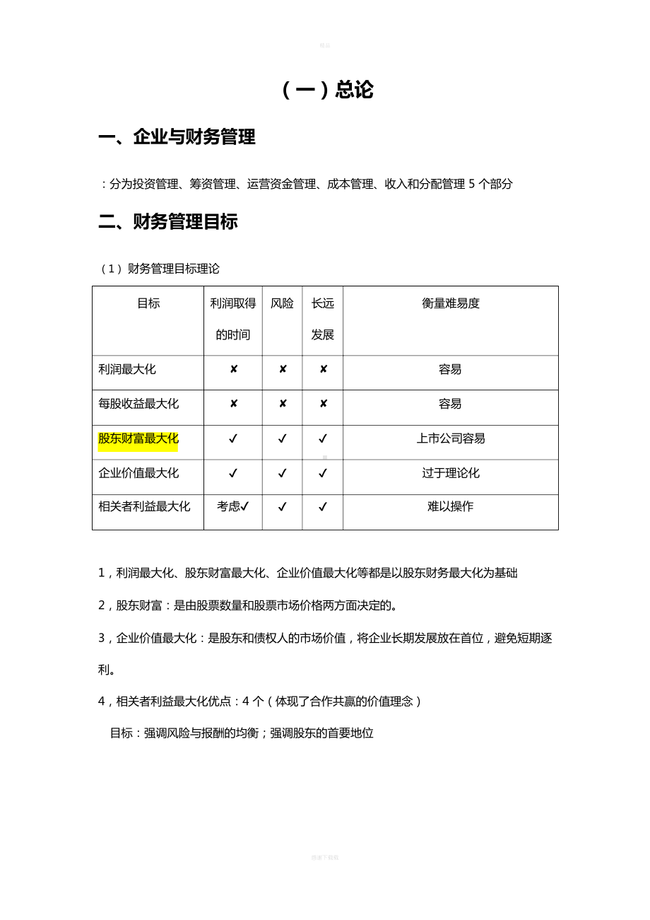 中级会计职称—财务管理知识点归纳总结.docx_第1页