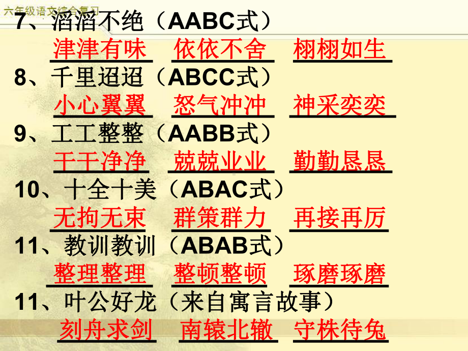 （部）统编版六年级下册《语文》期末总复习（词语）（ppt课件）（共60张ppt）.pptx_第3页