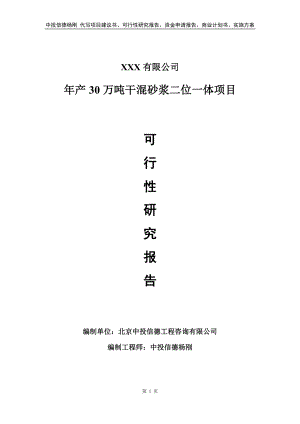 年产30万吨干混砂浆二位一体建设项目可行性研究报告.doc