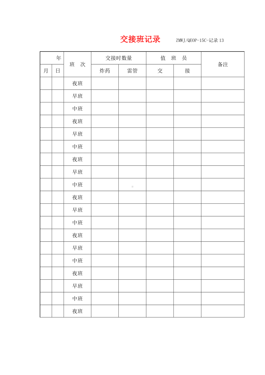 交接班记录参考模板范本.doc_第1页