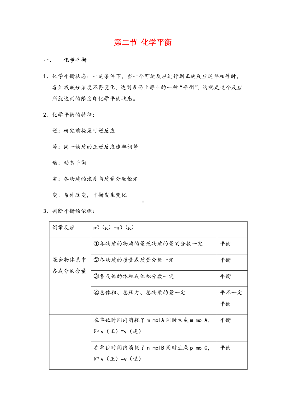 -高中化学选修四第二章化学平衡知识点.docx_第1页