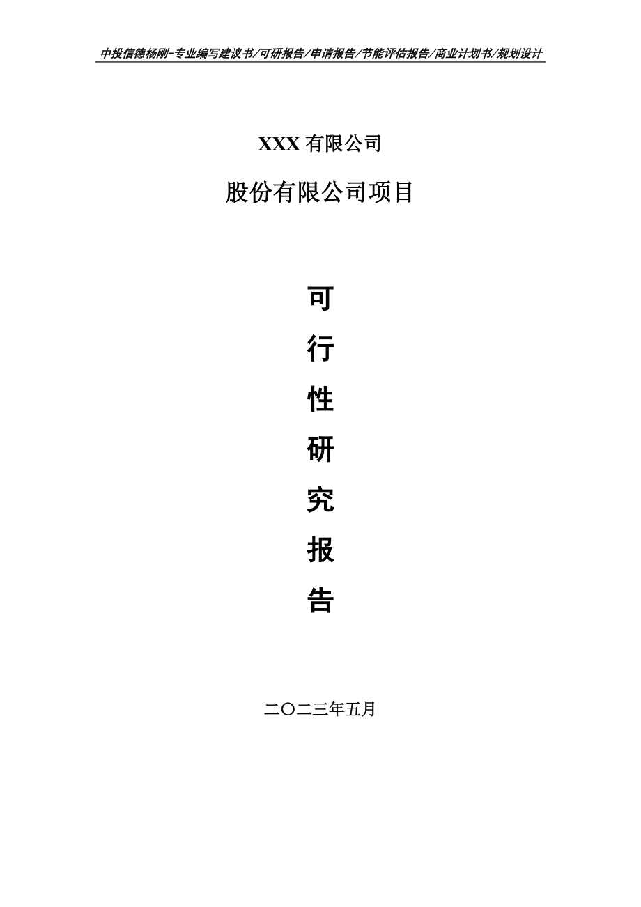 股份有限公司可行性研究报告建议书.doc_第1页