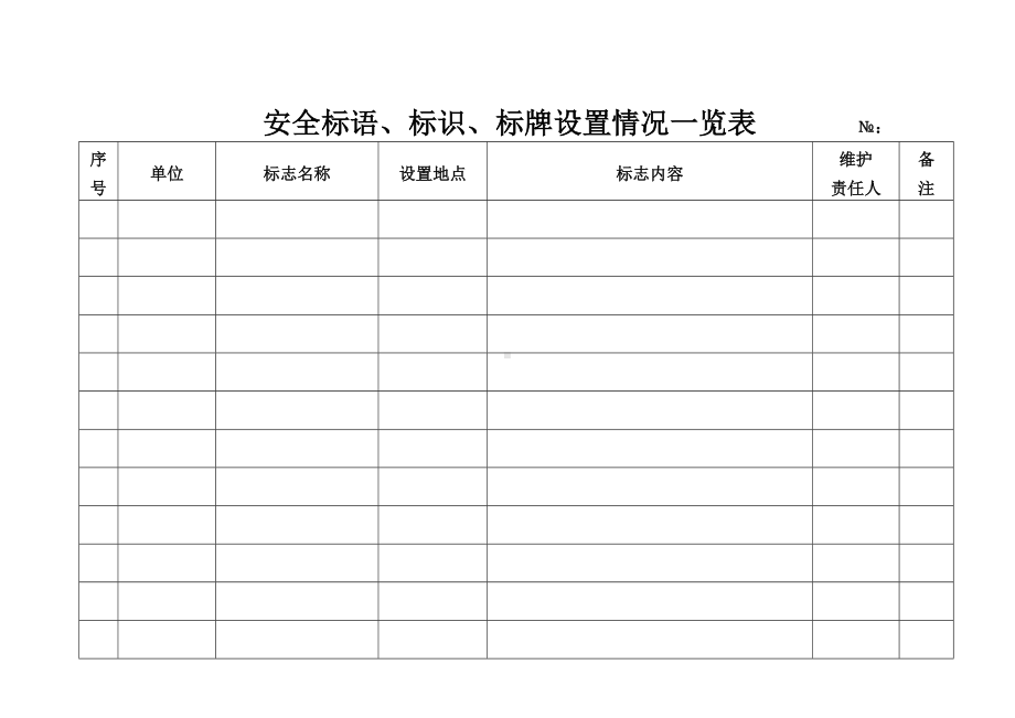 企业安全标语标识标牌设置情况一览表模板参考模板范本.doc_第2页