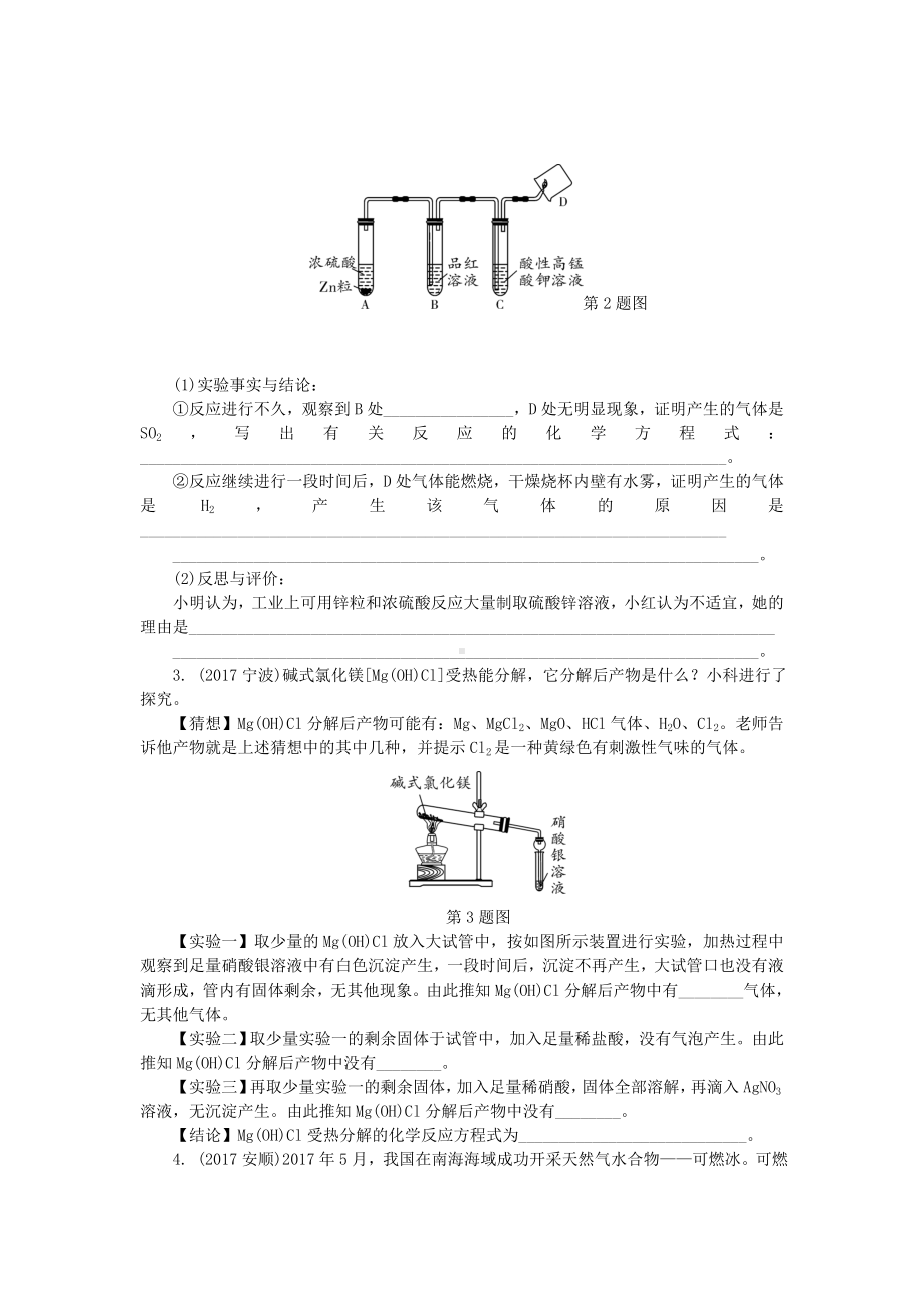 -湖南省长沙市中考化学复习第二部分重点专题突破专题五实验探究专题集训.doc_第2页